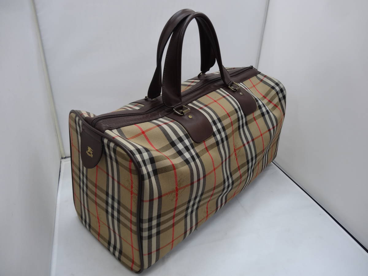 BURBERRY バーバリー ノバチェック ボストンバッグ ブラウン ヴィンテージ