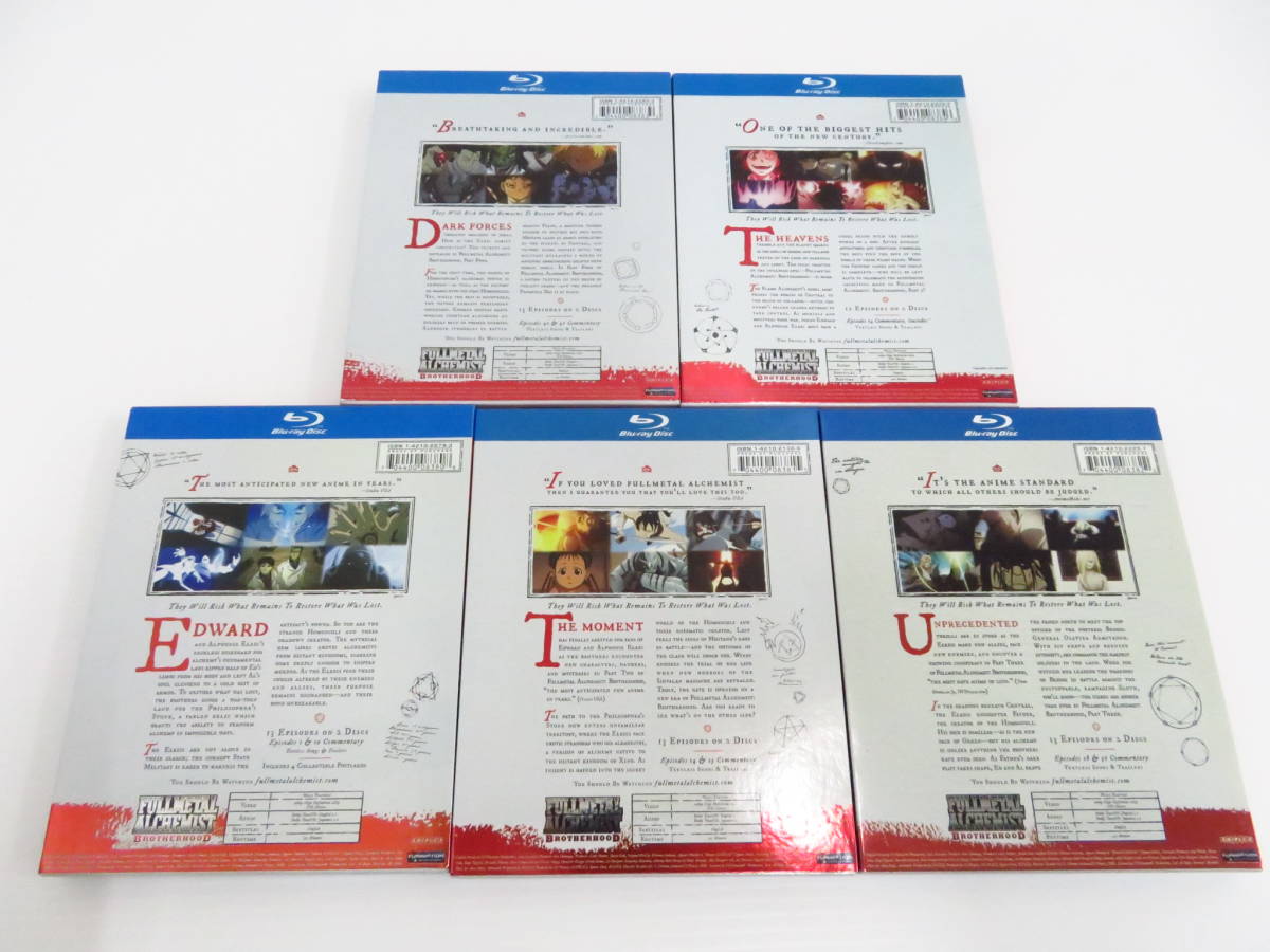dv13) ジャンク 鋼の錬金術師 FULLMETAL ALCHEMIST Blu-ray 北米版 全5