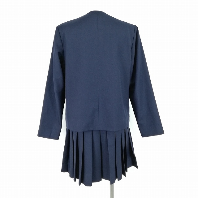 1円 イートン ジャンパースカート 上下2点セット 大きいサイズ 冬物 長袖 女子 学生服 中学 高校 紺 制服 中古 ランクC EY0647_2