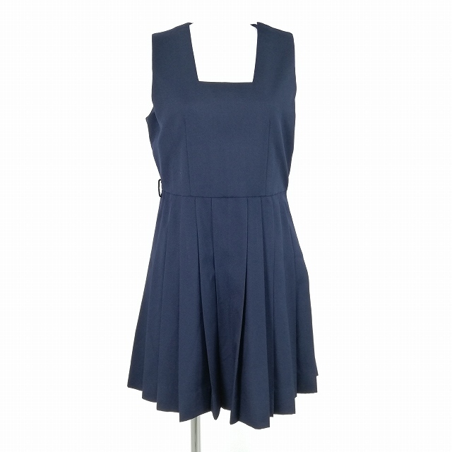 1円 イートン ジャンパースカート 上下2点セット 大きいサイズ 冬物 長袖 女子 学生服 中学 高校 紺 制服 中古 ランクC EY0647_7