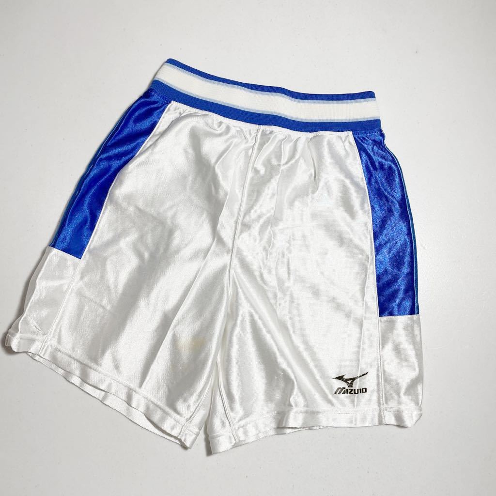 ミズノ MIZUNO 白 ホワイト 青 ブルー 光沢バスパン バスケパンツ