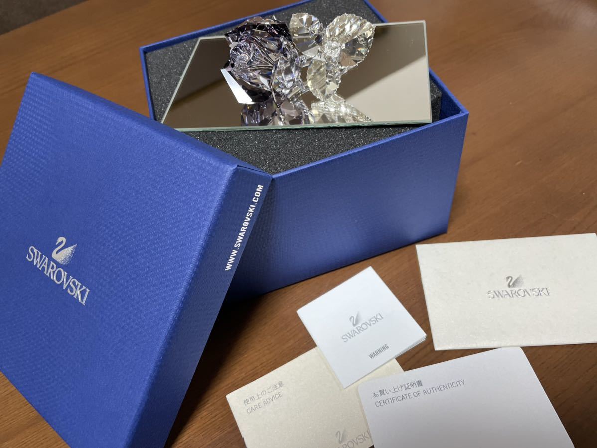 スワロフスキー SWAROVSKI 置物 薔薇 パープル スワロフスキー