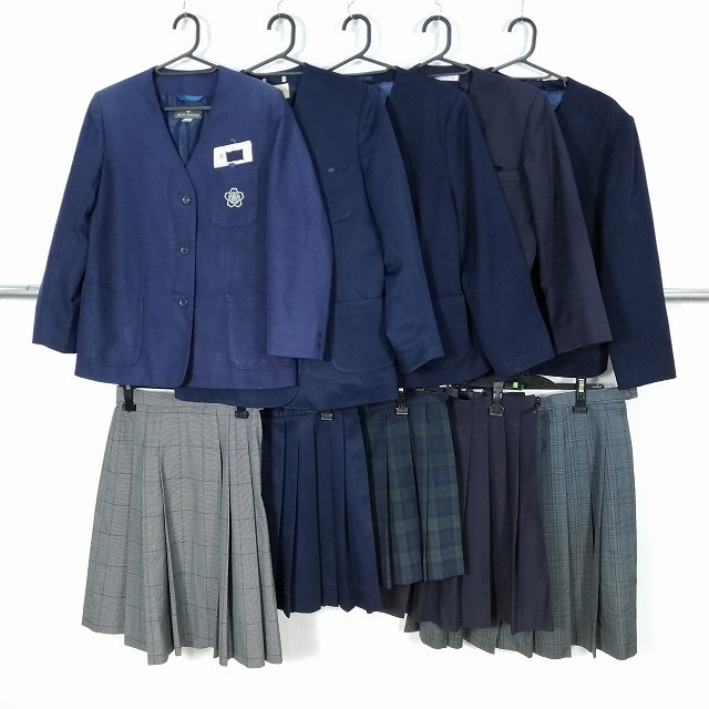 学生服 制服 いろいろ【大量】【10点】1円 イートン スカート セット 女子 山口岩国総合高校 中古 詰合わせ 39CS-513_1