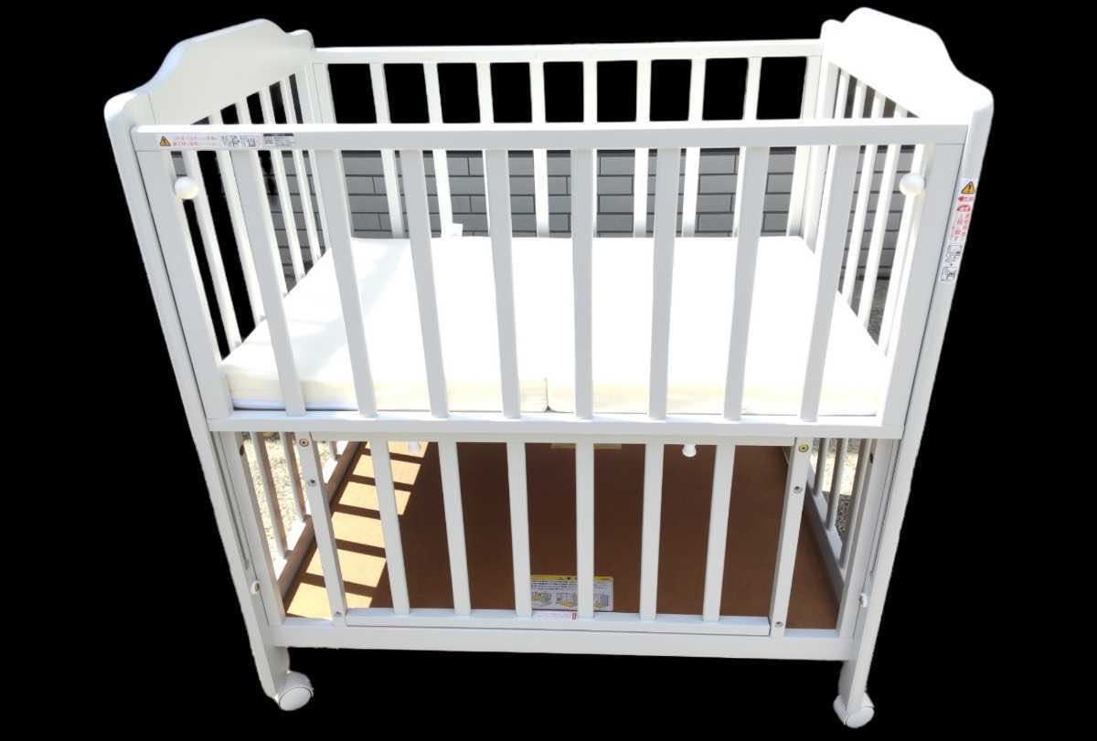 良品】KATOJI カトージ ミニベビーベッド 品番02042 ミルキーグレーT  