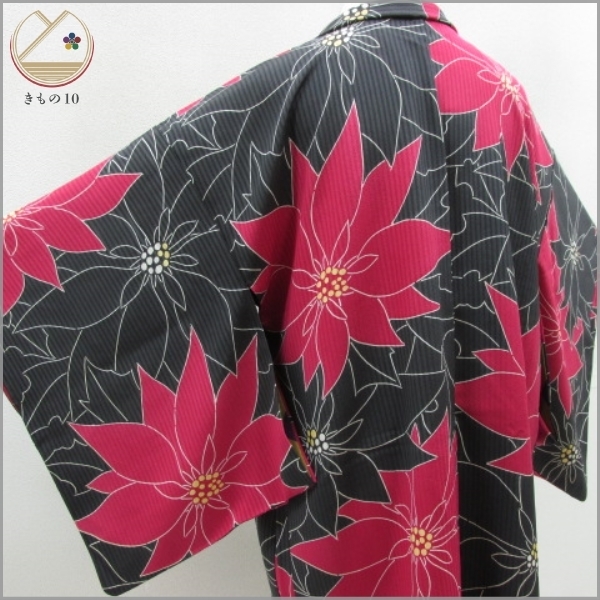 着物10 逸品 絹 長羽織 栗山吉三郎 和染紅型 浜ちりめん 日本の絹マーク レトロ モダン 大輪の花 袷 身丈100cm 裄65 5cm 6 コート 道中着 売買されたオークション情報 Yahooの商品情報をアーカイブ公開 オークファン Aucfan Com