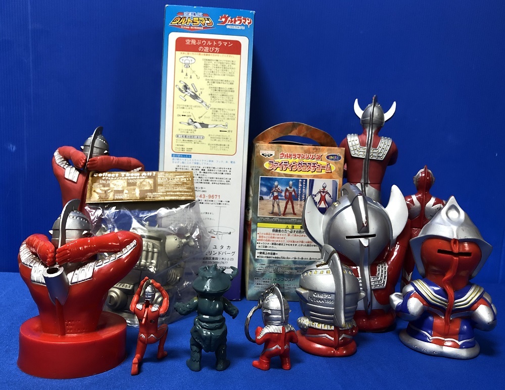ウルトラマン ソフビ 貯金箱 非売品 当時物大量セット ユタカ 空飛ぶ