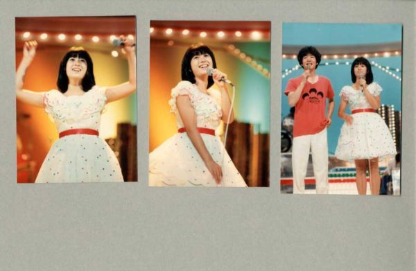 ☆河合奈保子 生写真 3枚 テレビ番組出演時 たのきん全力投球！ 田原 