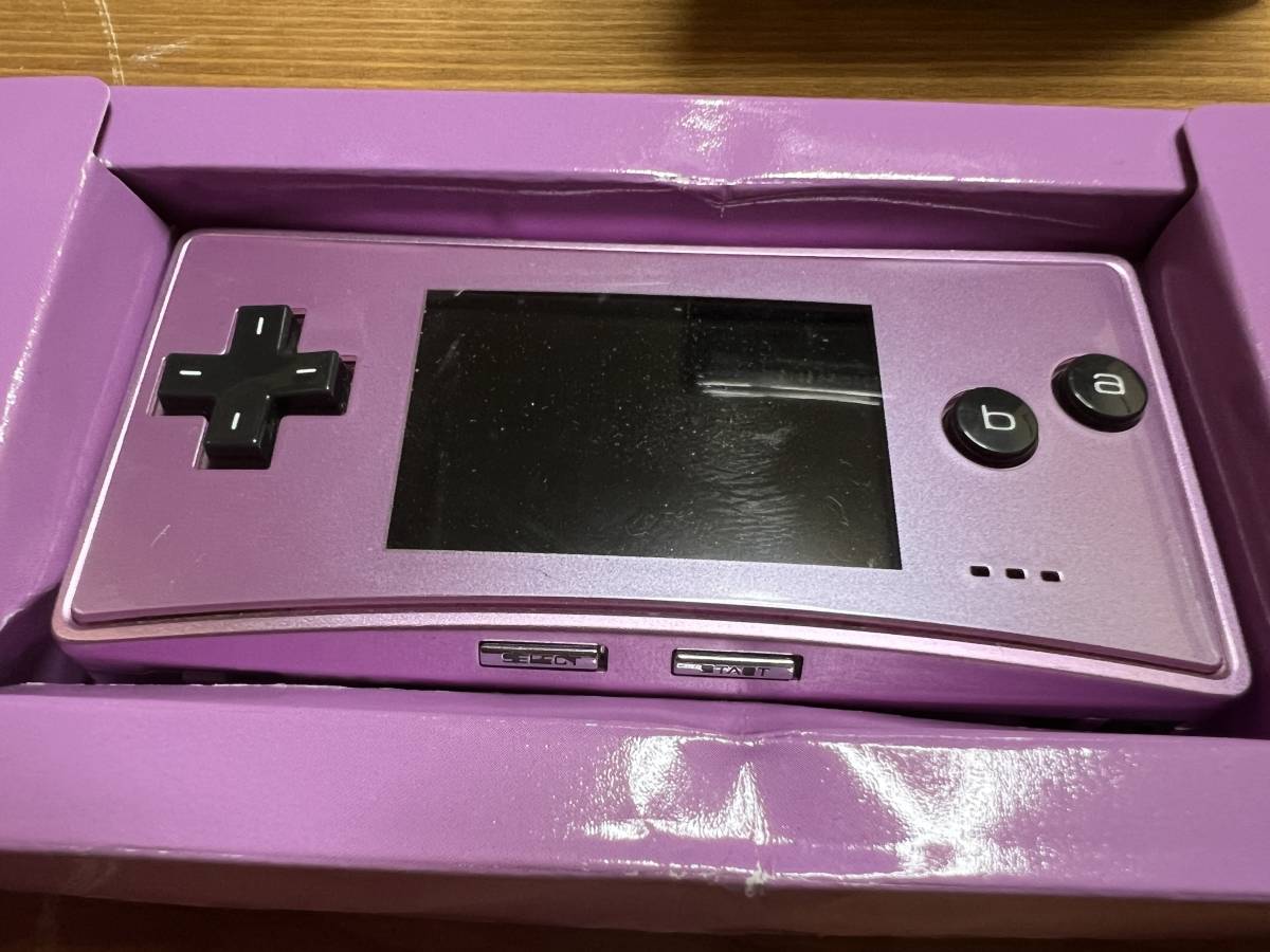 ゲームボーイミクロ本体 パープル 箱説付 動作確認済 欠品あり（画像 