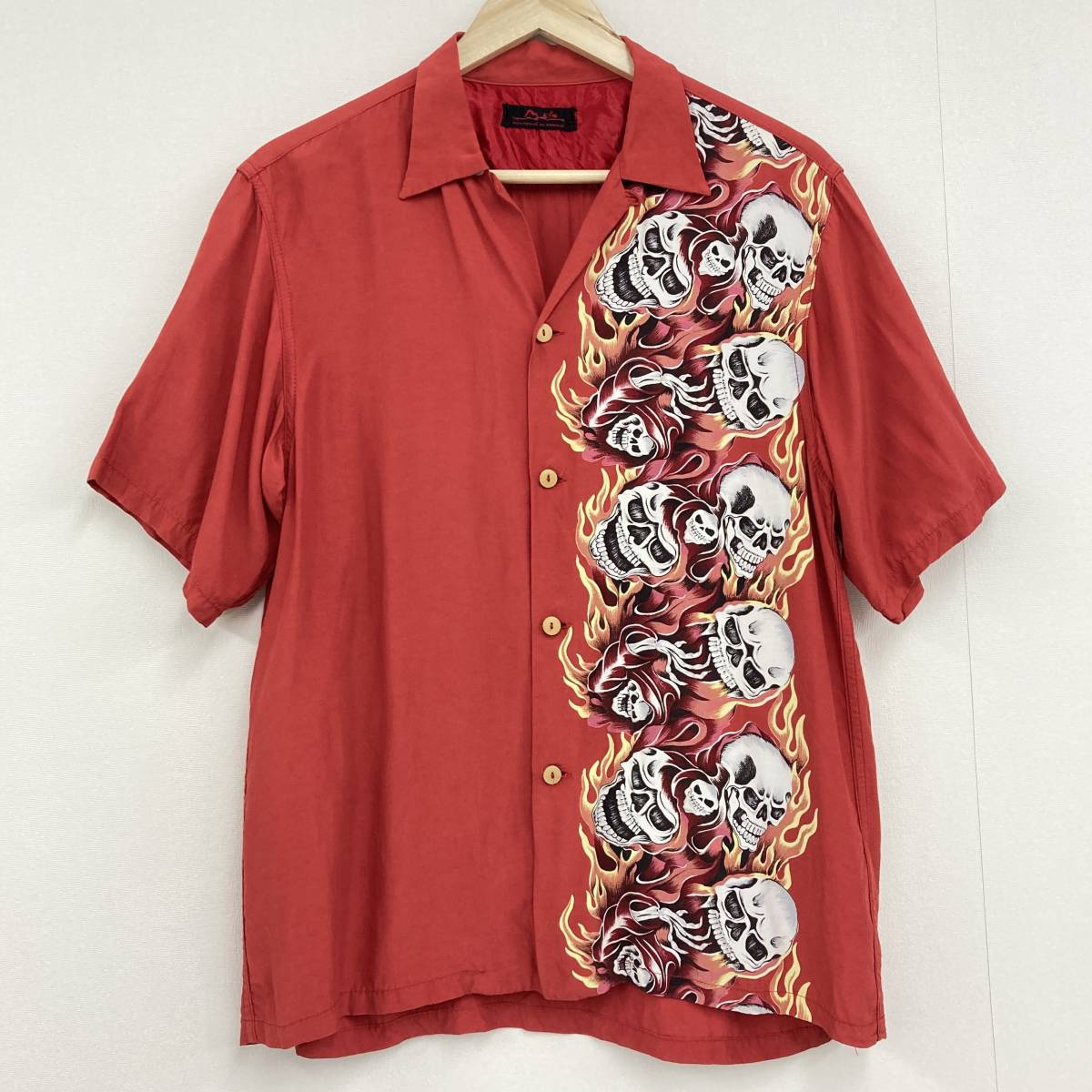 初期 レア HYSTERIC GLAMOUR アロハシャツ スカル スネーク ヌード 赤 