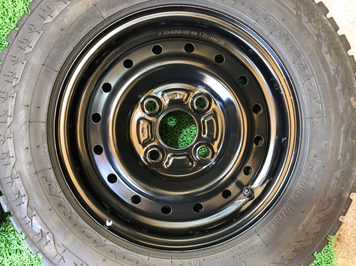タイヤ、ホイール ダイハツ純正 12inch × TOYO OPEN COUNTRY 145/80R12 80/78N(145R12 6PR)PCD100 ハイゼット アトレー ミラ ピクシス サンバー プレオ