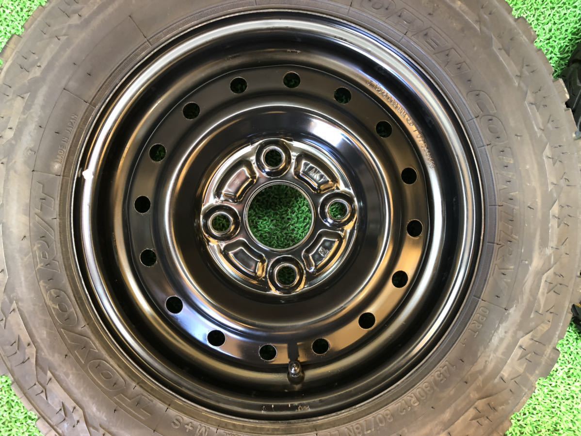 タイヤ、ホイール ダイハツ純正 12inch × TOYO OPEN COUNTRY 145/80R12 80/78N(145R12 6PR)PCD100 ハイゼット アトレー ミラ ピクシス サンバー プレオ
