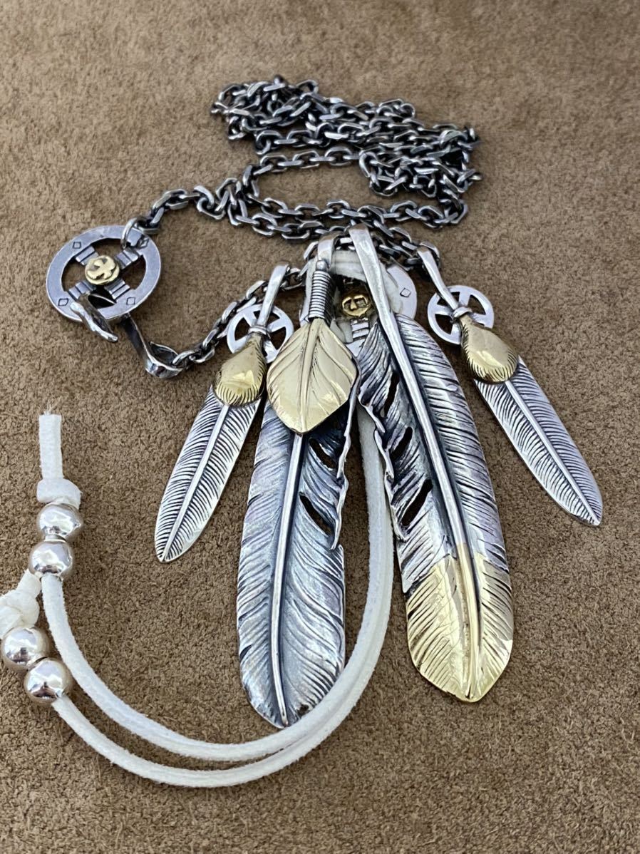 シルバー925 神セット フェザーネックレス 上金 先金 フェザー  