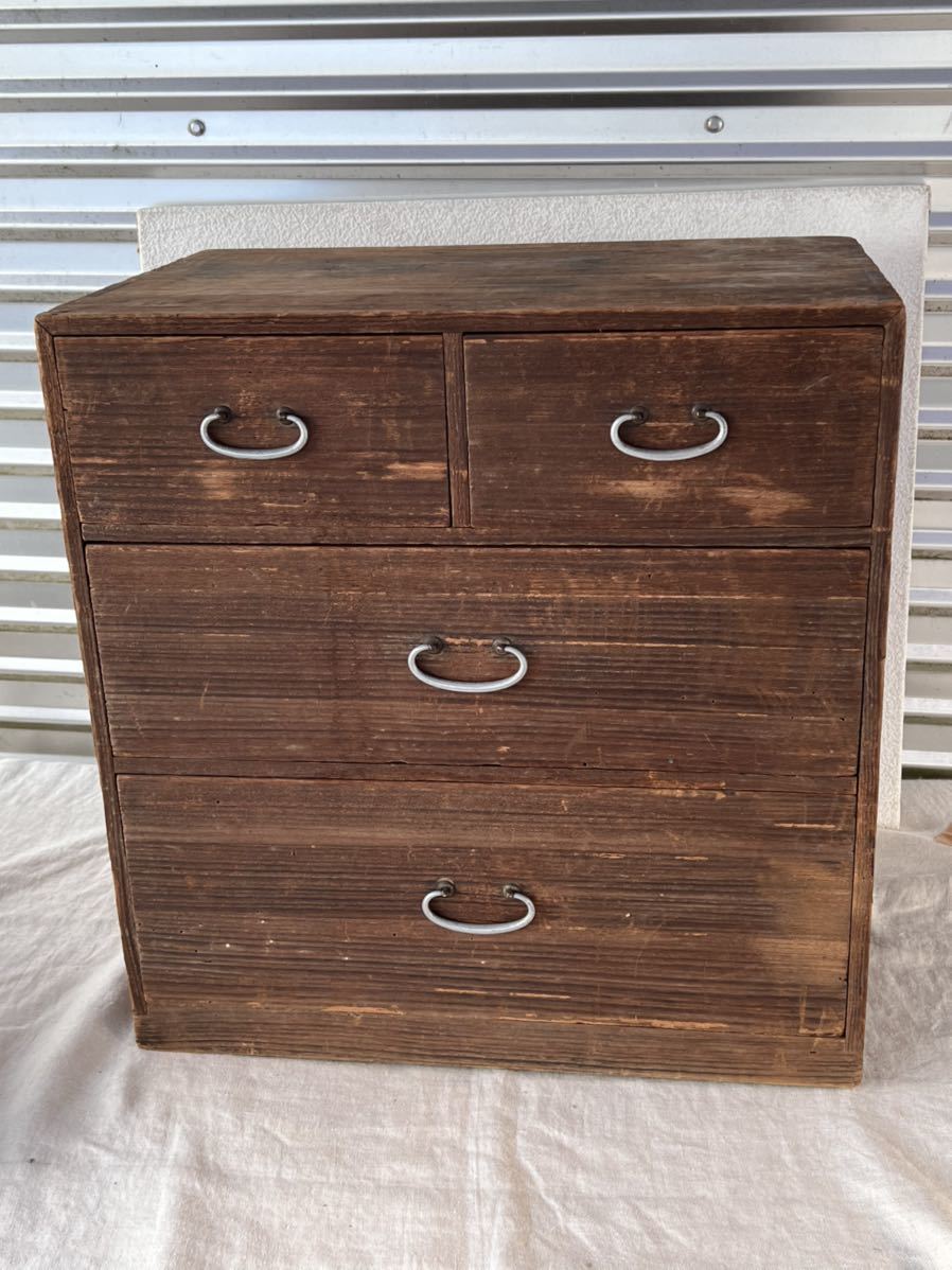 ◆アンティーク◆昭和レトロ　木製　タンス　小引き出し◆A-3013