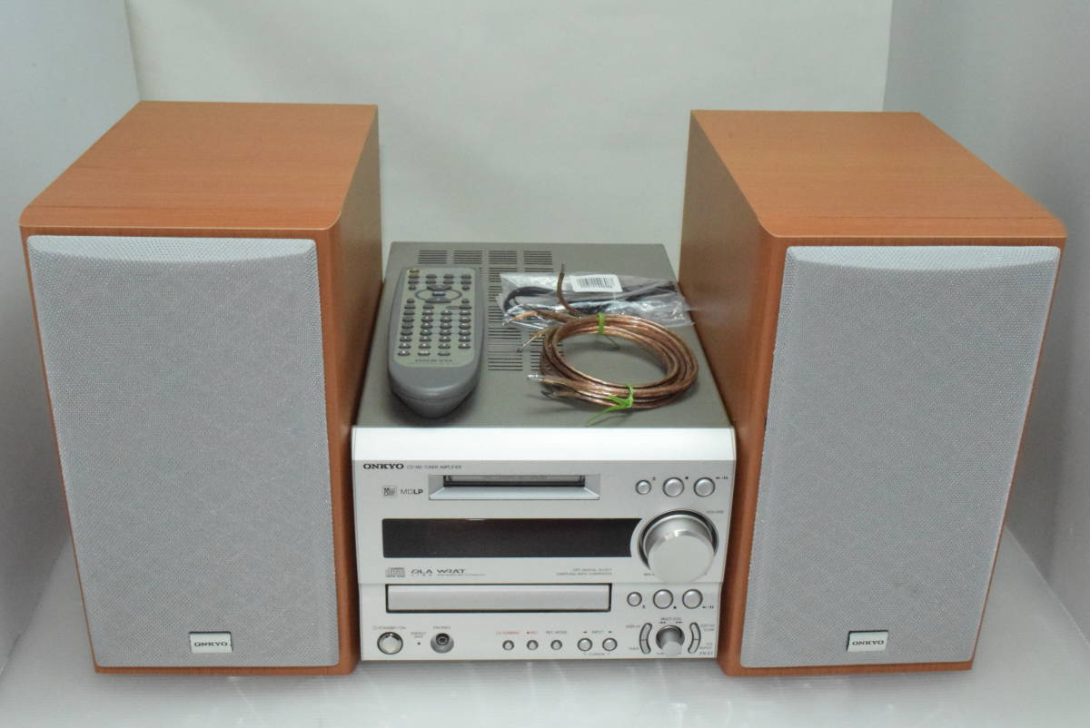 ONKYO オンキョー システムコンポ FR-X7　スピーカー D-SX7 リモコン、FMアンテナ（新品）、SPケーブル（新品） 分解清掃、動作確認