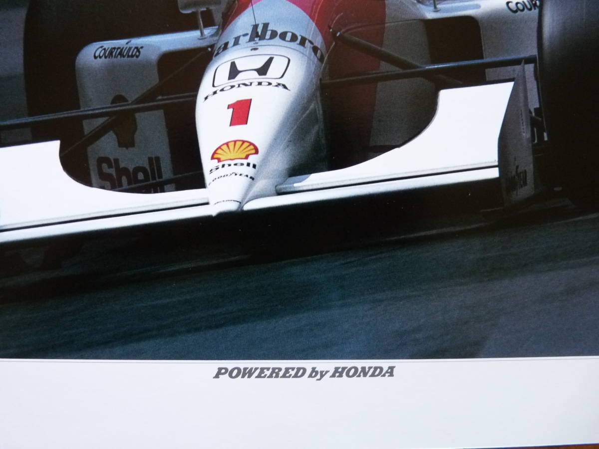ホンダ製ポスター ホンダF1 1992年 マクラーレンMP4/7 アイルトン
