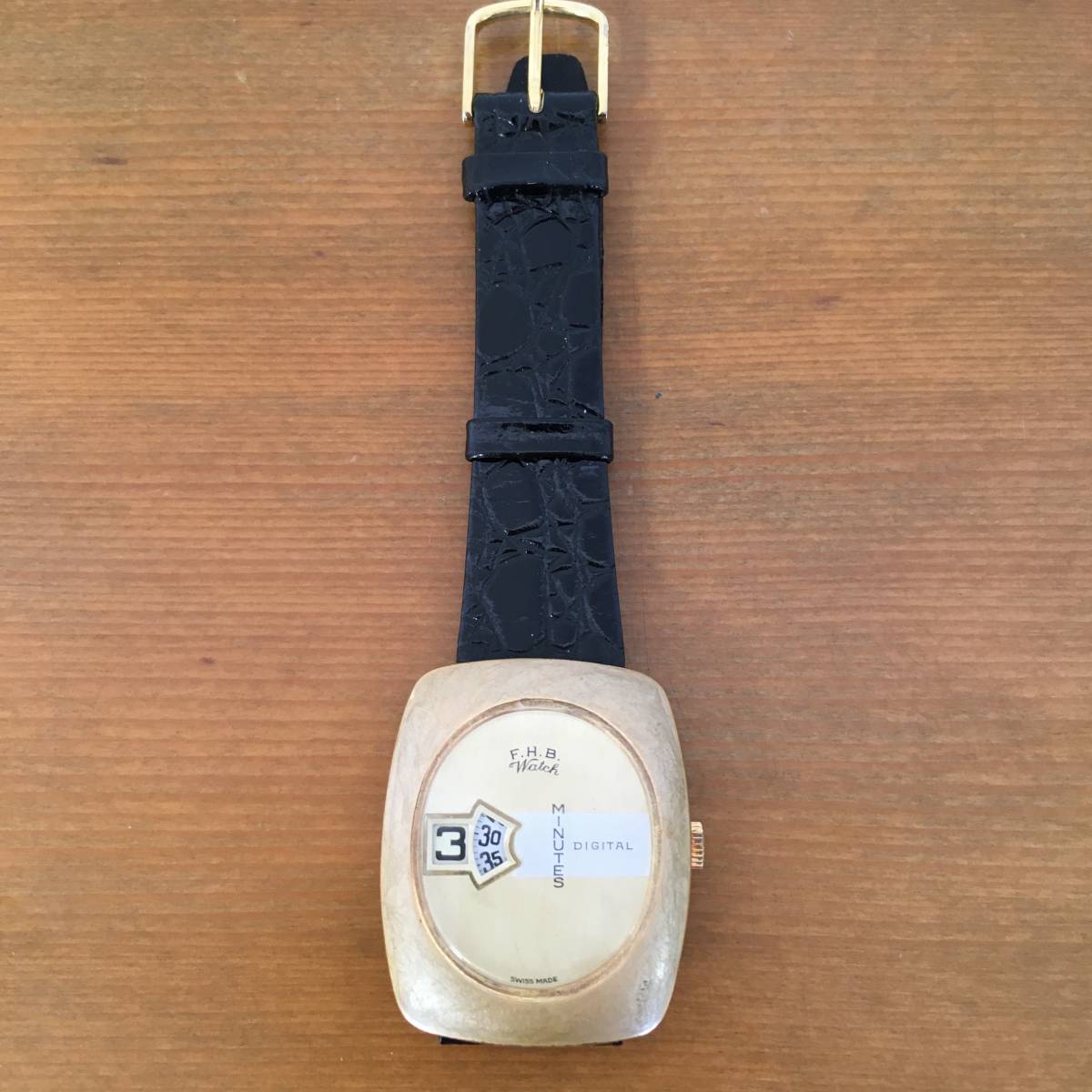 F.H.B. Watch MINUTES DIGITAL SWISS MADE 手巻き アンティーク 腕時計