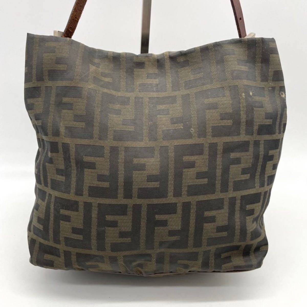 1円〜【美品】FENDI フェンディ ズッカ柄 ハンドバッグ アクセサリーポーチ マンマバケット FF柄 本格 レザー使用 ブラウン 茶 レディース フェンディ 1円 FENDI セミショルダー ベロア ズッカ柄ミニハンドバッグ