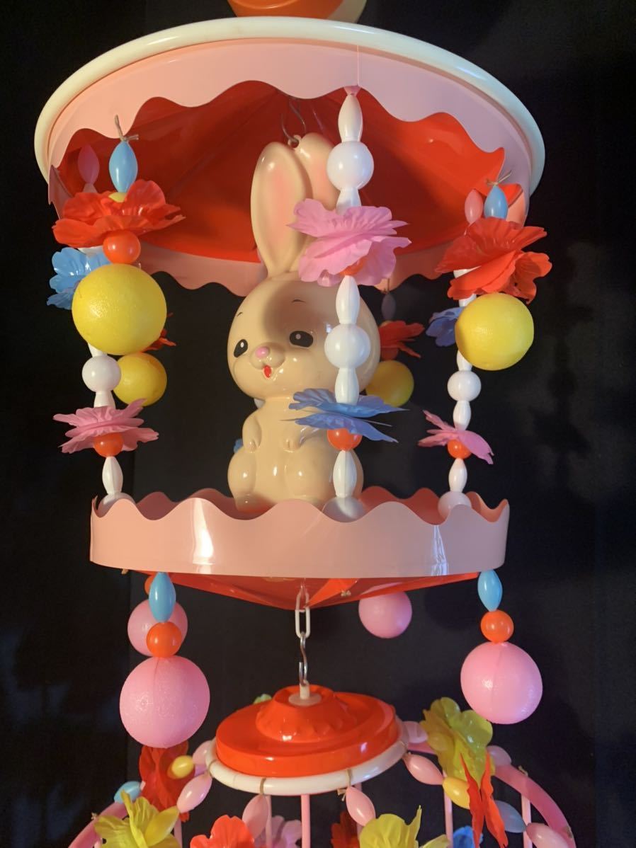 キャネロン ワンタッチメリー ウサギ 2段 ベビーメリー ワンタッチ