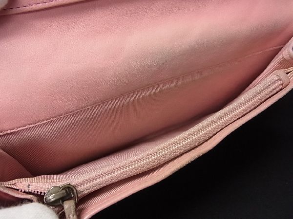 1円 CHANEL シャネル ココマーク マトラッセ レザー コインケース 二 ゴールド金具 ブローチ キャビアスキン ラムスキン チェーン 二つ折り ダークネイビー 小銭入れ