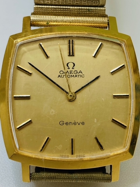 1338】1円 稼働品 希少 珍品 OMEGA オメガ ジュネーブ スクエア 自動