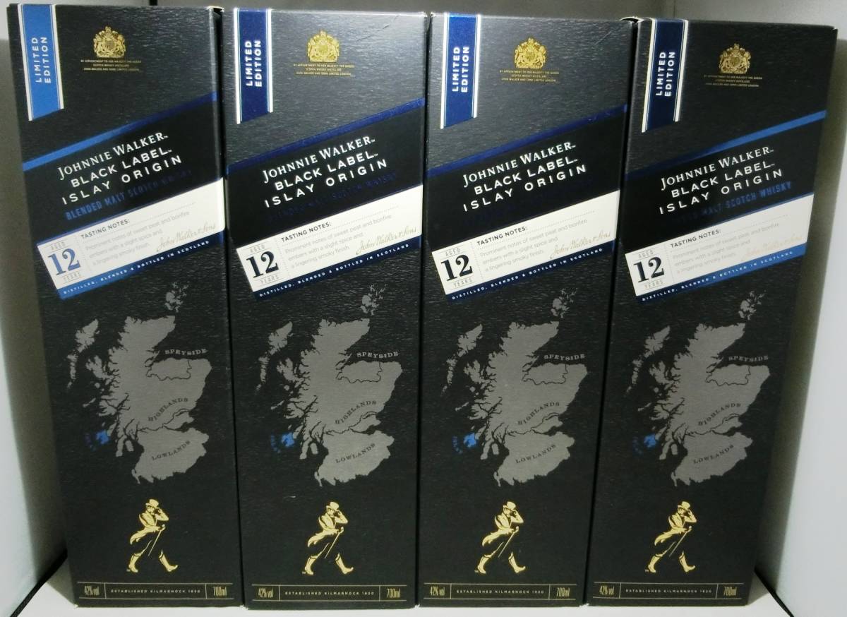 未開栓】ジョニーウォーカー アイラオリジン12年 4本セット 限定品・終売品