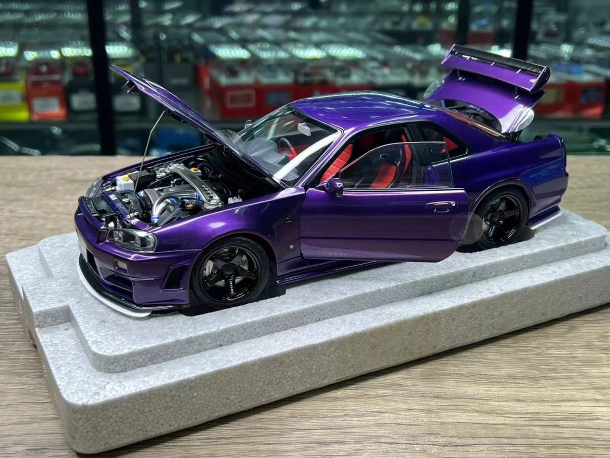 GT-R Nissan Skyline Midnight 1⁄18 Purple (R34) R34 1:18 Motorhelix