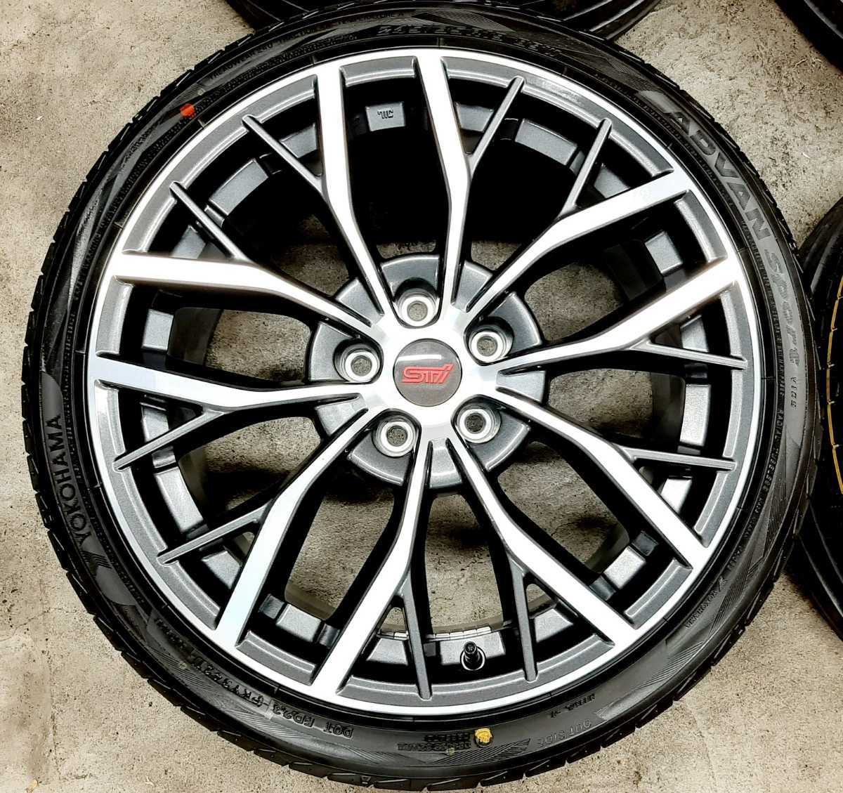 新車外し】スバル WRX STI 最終型 純正 19インチ 8.5J ホイールタイヤ