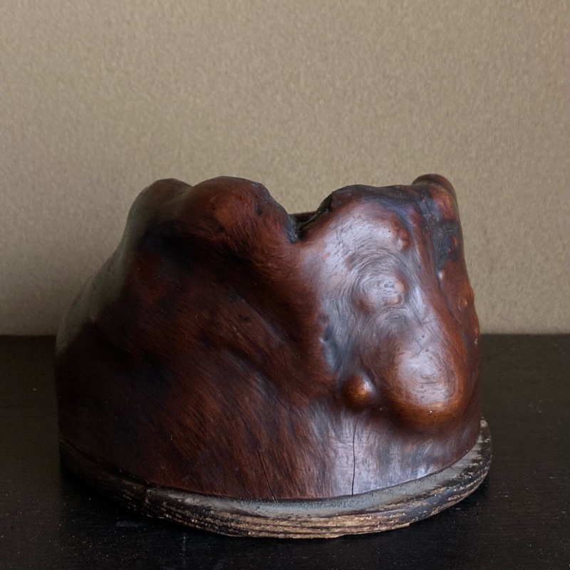 刳り貫き 時代 瘤 火鉢 高34,8cm 幅59cm 瓶掛 玉杢 2026年