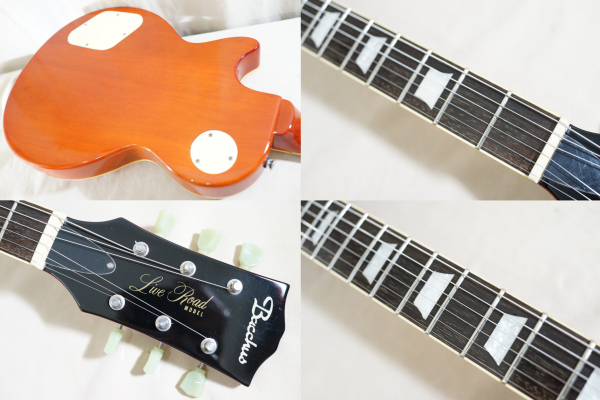 美品 Bacchusレスポール フレイムトップ Live Road Model ☆Bacchus☆BLS-700FM HB Live Road Model フレイムメイプルトップ