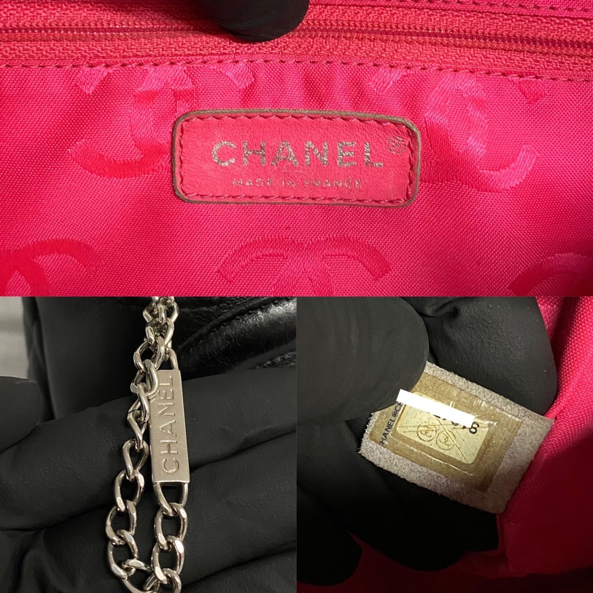 1円 極美品 シール有 9番台 CHANEL シャネル カンボンライン マトラッセ ココマーク レザー ハンドバッグ ミニ ボストンバッグ 黒 14328