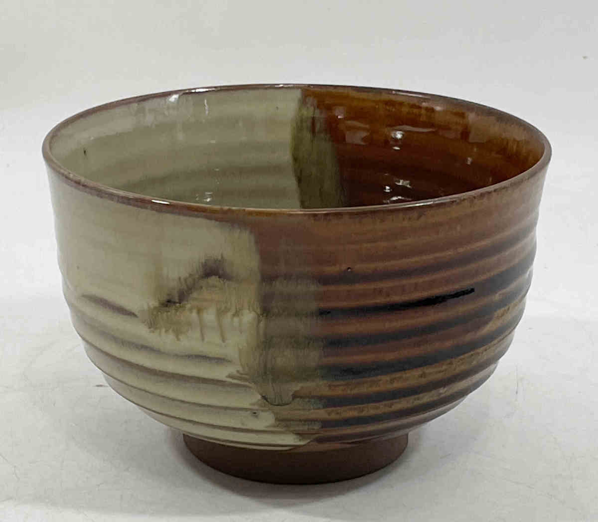 □十四代 亀井味楽 高取茶碗 共箱 共布 掛分 茶碗 茶道具