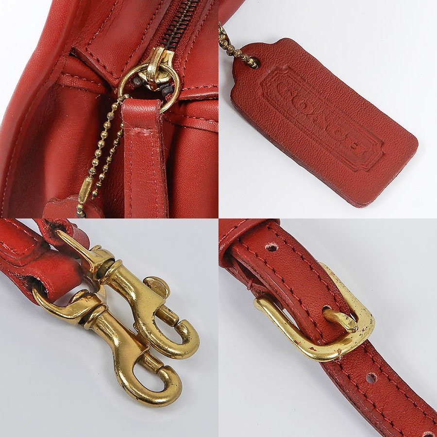 オールドCOACH レッド レザー 2way ショルダーバッグ COACH オールド 