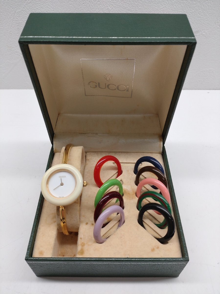 【不動品】GUCCI グッチ 11/12.2 チェンジベゼルウォッチ レディース腕時計 クォーツ