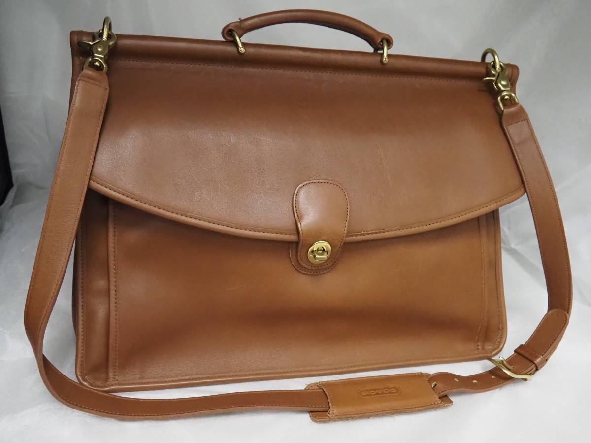1234H☆COACH コーチ 2WAY 本革 レザー 茶 M5C-5266 オールドコーチ 