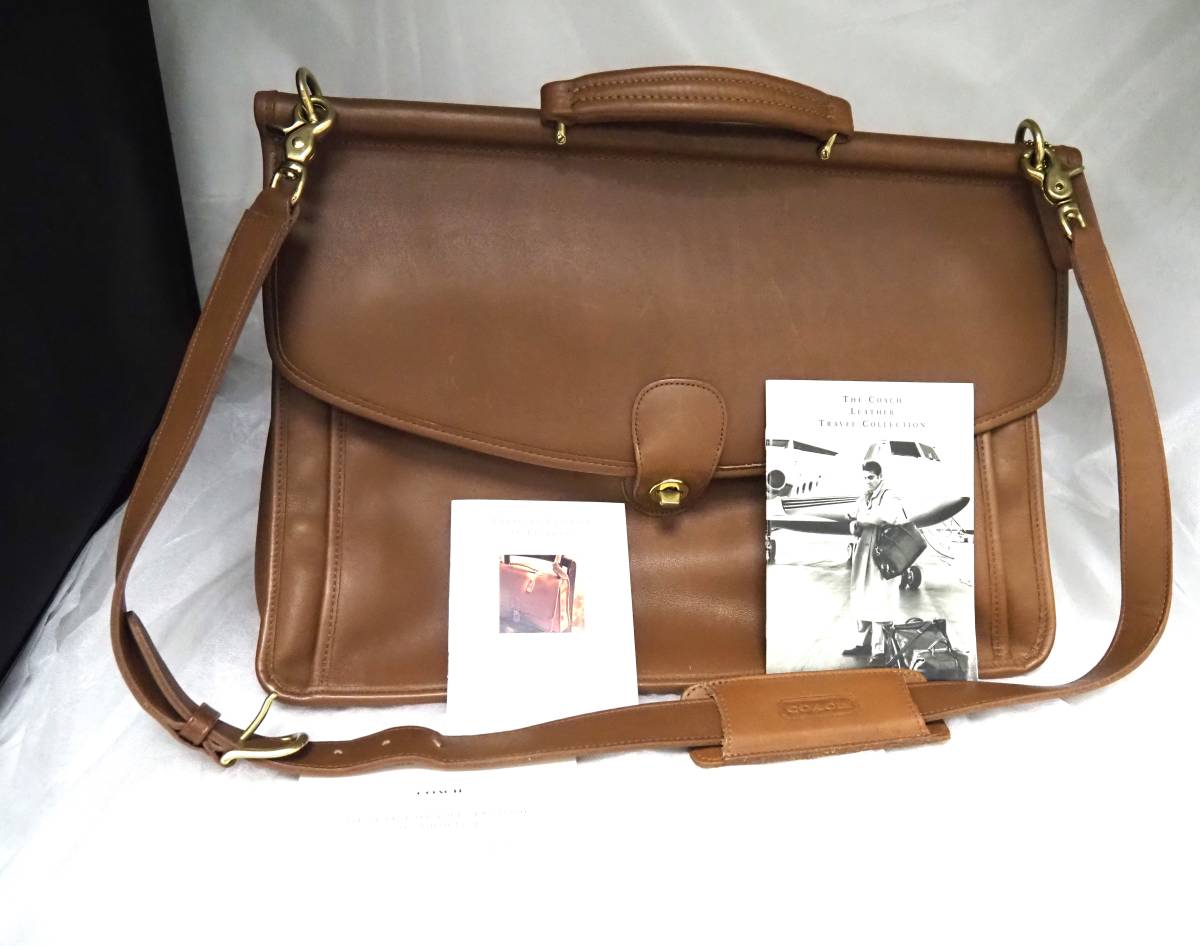 1234H☆COACH コーチ 2WAY 本革 レザー 茶 M5C-5266 オールドコーチ 