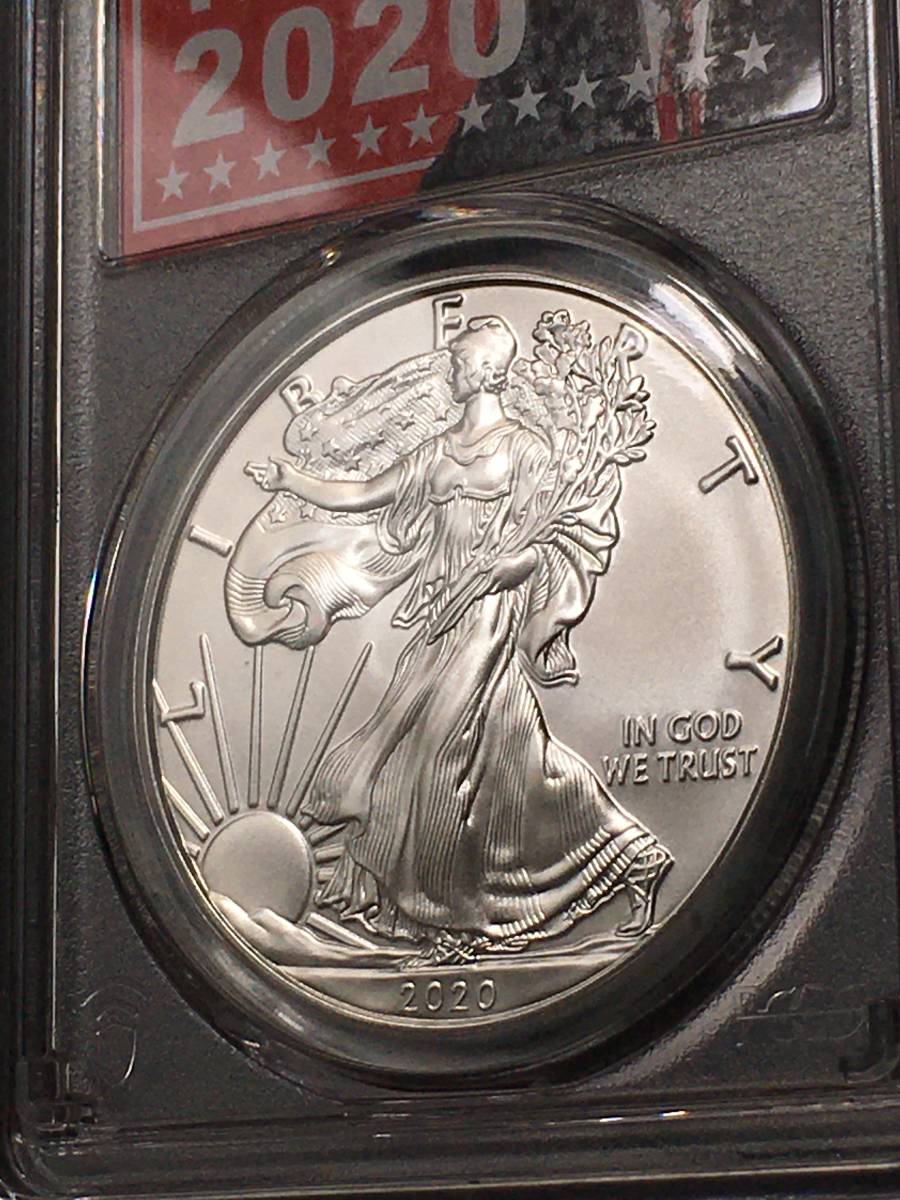 新品】アメリカ シルバーイーグル銀貨2020 Trump PCGS MS70