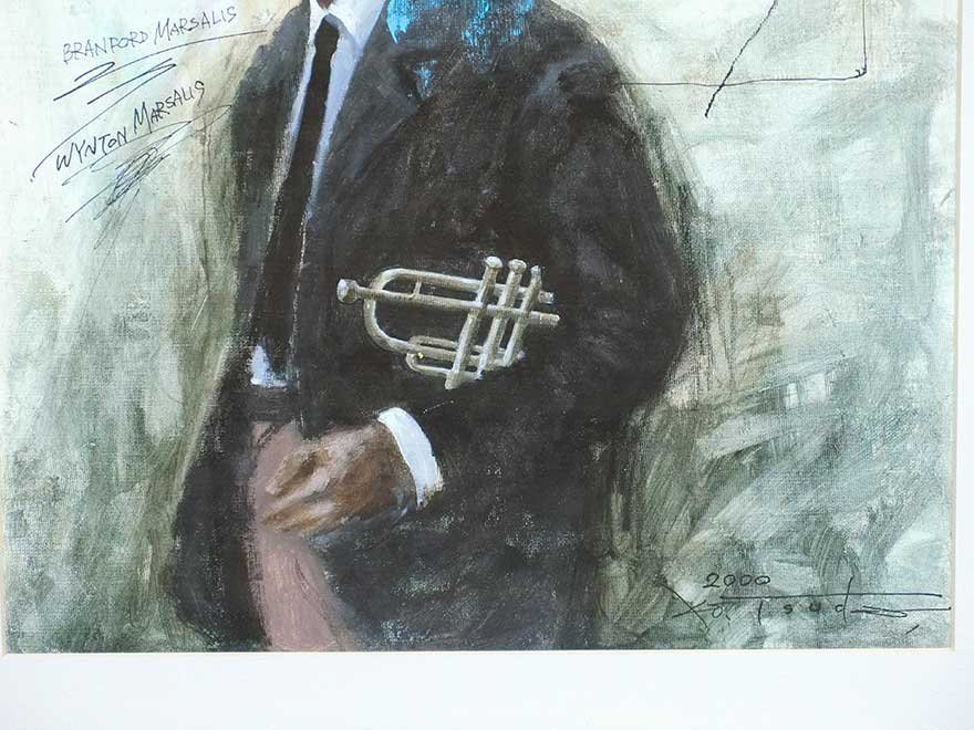 慈光】2127 津田耕 油彩 「ジャズ」 津田耕が描くJazzの世界展