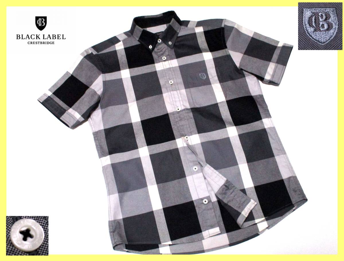 美品 ブラックレーベルクレストブリッジ マーク刺繍 クレストチェック