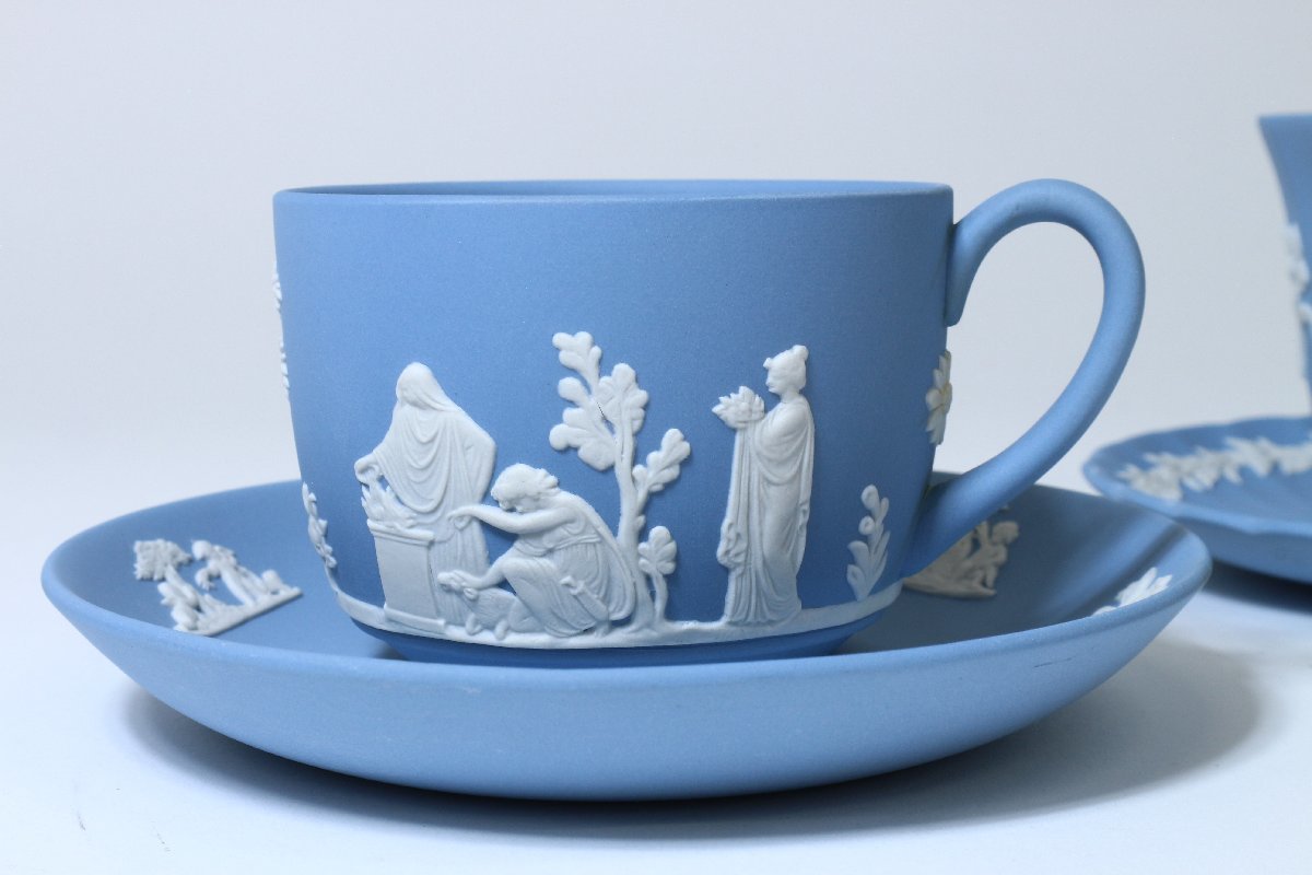 ウェッジウッド ジャスパー ブルー カップ＆ソーサー 2客 / WEDGWOOD 