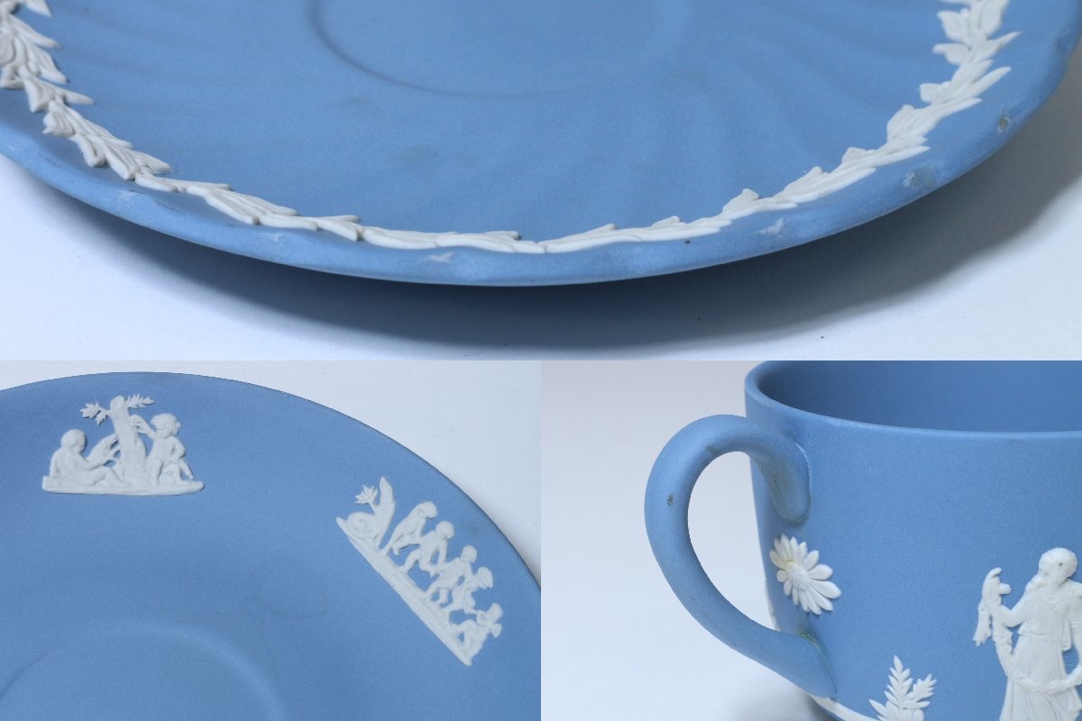 ウェッジウッド ジャスパー ブルー カップ＆ソーサー 2客 / WEDGWOOD 