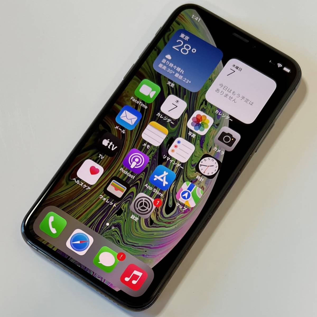 SIMフリー iPhone Xs スペースグレイ 64GB MTAW2J/A バッテリー最大