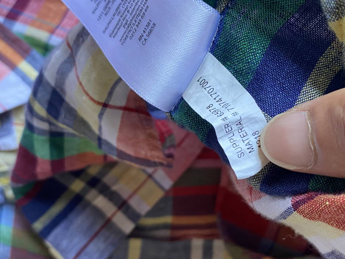 Ralph Lauren 麻100% マドラスチェック リネンシャツ M 現行 - メルカリ