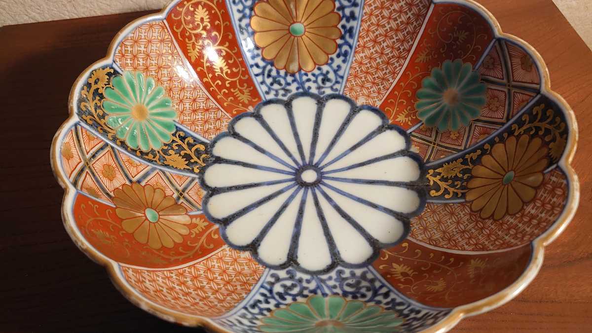 伊万里　古伊万里　大聖寺伊万里　大鉢　花鳥文　金襴手　色絵 大聖寺伊万里 色絵 古伊万里 公式通販 伊万里 金彩 - | 金襴手 花鳥文 大鉢