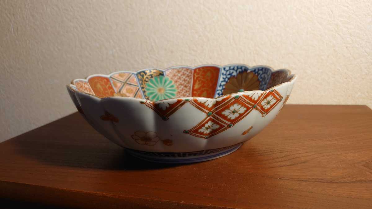大聖寺伊万里 色絵 古伊万里 公式通販 伊万里 金彩 - | 金襴手 花鳥文 大鉢