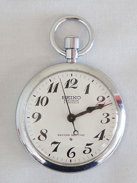 0143【ジャンク品 国鉄懐中時計 昭和47年 新鉄局 白文字盤 SEIKO 