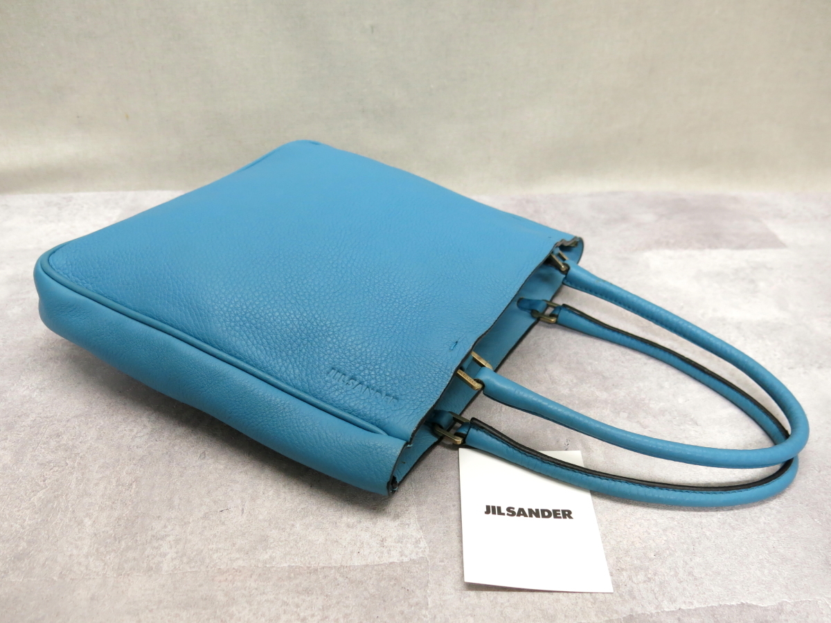 ○超美品○JIL SANDER ジル・サンダー○ロゴ型押し○カーフ レザー 本 