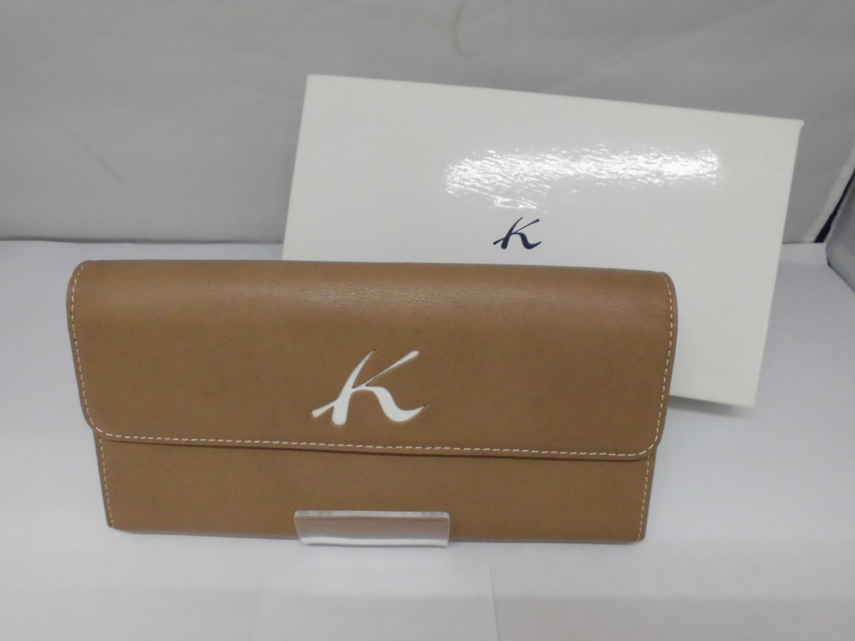 Kitamura】 キタムラ 財布 長財布 サンドベージュ Kロゴ型抜き SY01 