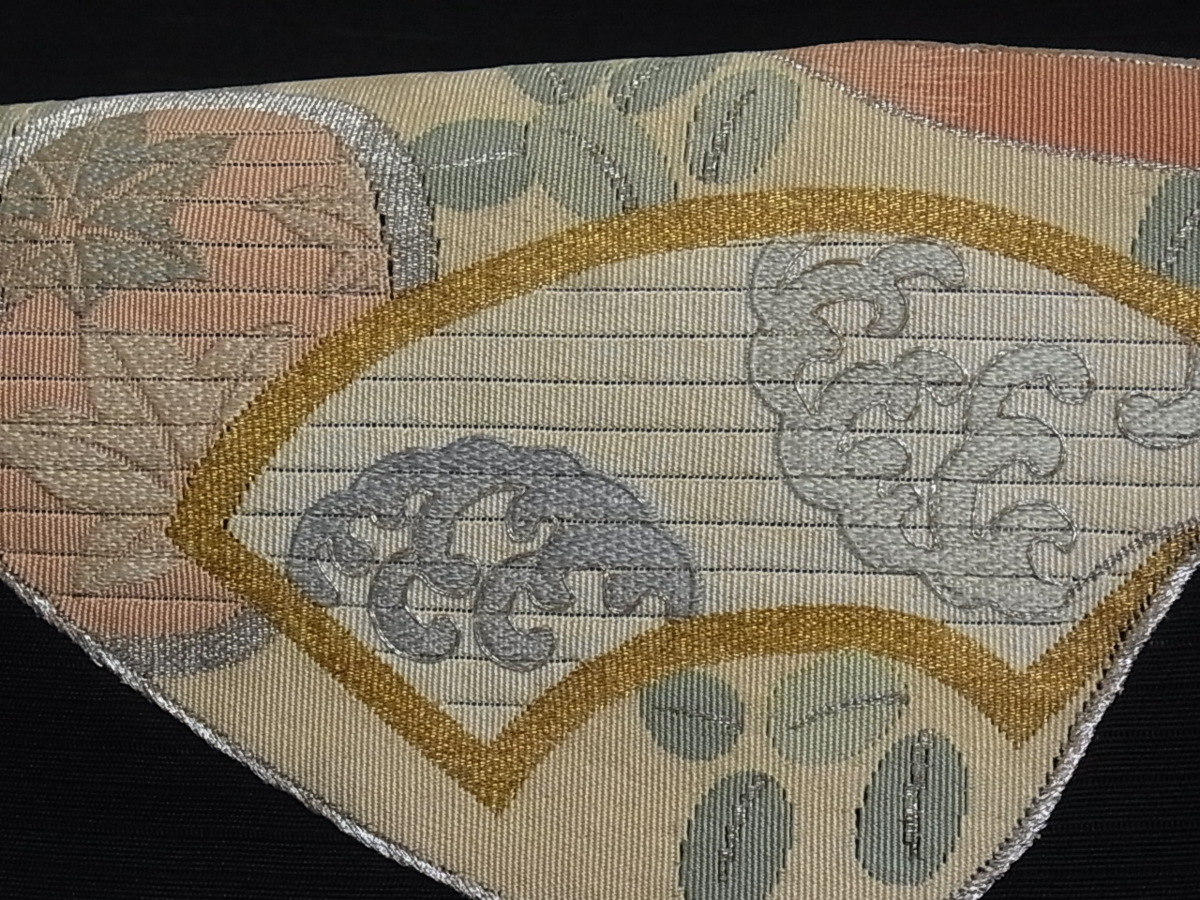 正絹 逸品 手描き 九寸名古屋帯 絽塩瀬 平和屋-こころ店□夏物 染色