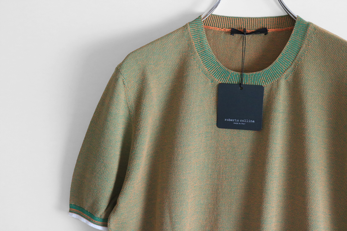 ☆新品 ロベルトコリーナ 【イタリア製 こだわりのニットTシャツ 