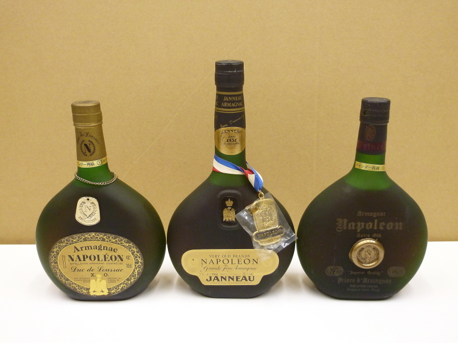 ブランデー NAPOLEON 3本セット 未開栓 お酒 ナポレオン 古酒
